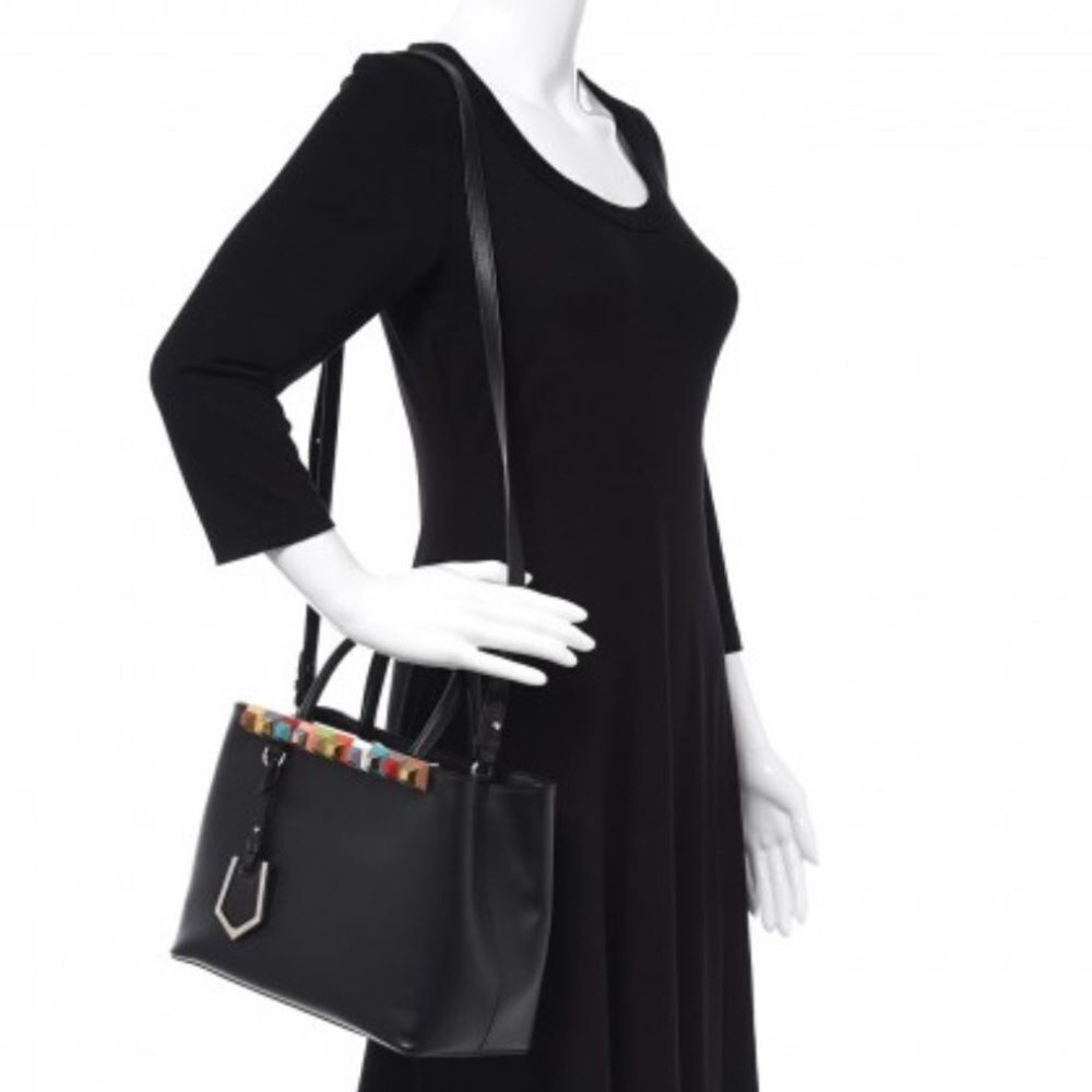 Fendi Vitello Baltico Dolce Studded Petite
2Jours  Multicolor Black Tote Bag - Picture 2 of 15